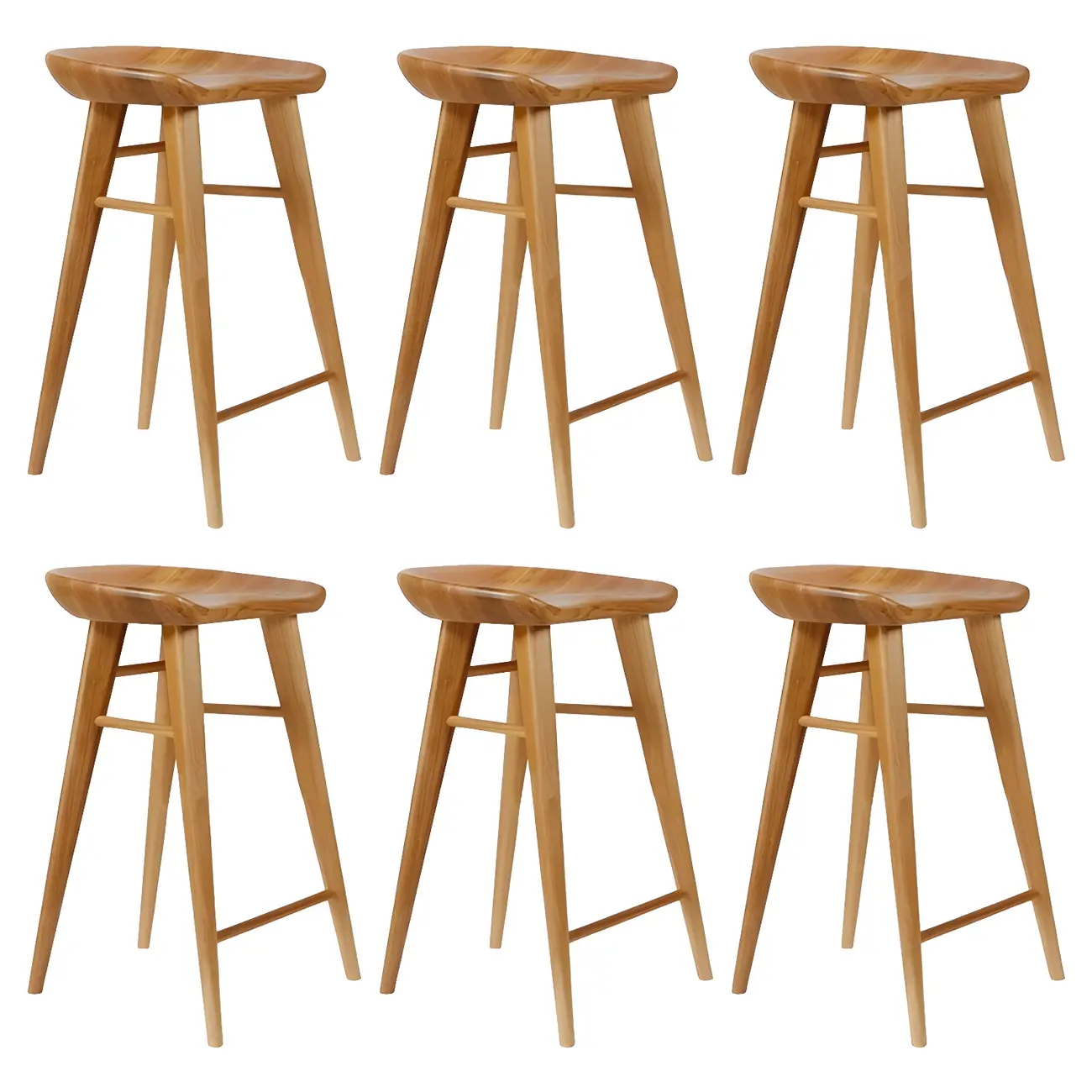 Counter Height Modern Wood Backless Bar Stool