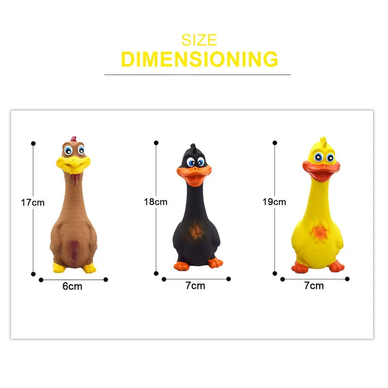 HULIANFU Pets Dog Toys Screaming Chicken Squeeze Sound Toy Rubber Pig Duck Squeaky Chew Bite Resistant Toy Puppy Training Interactive - Deanwangkt
