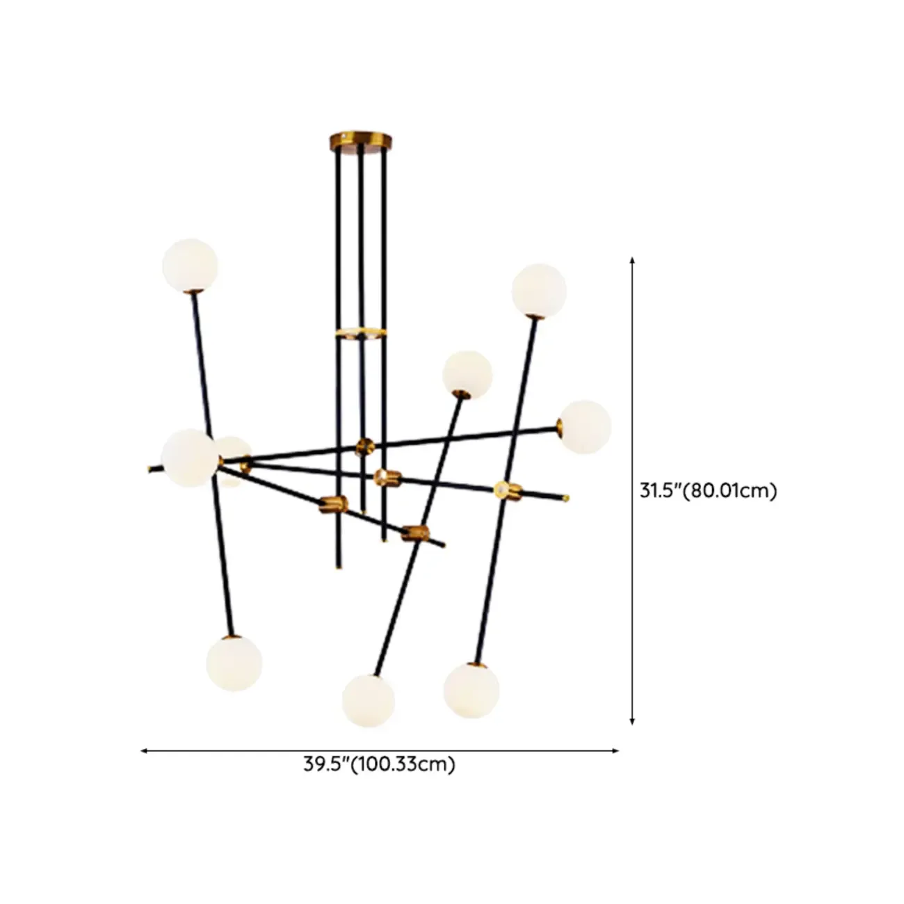 6-Light Black Industrial Sputnik Chandelier