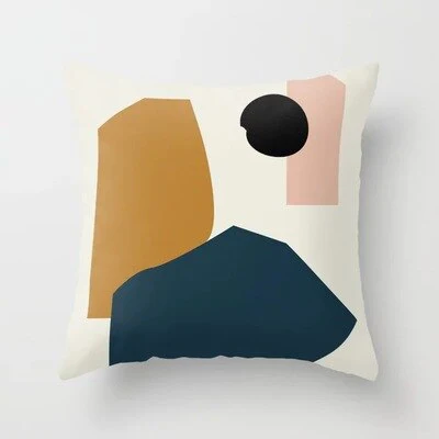 HULIANFU   ZENGA Geometric Abstract Cushion Cover Tropic Modern Art Brown Throw Pillow Cover Double Side Print Decorative Cushion For Sofa - Deanwangkt