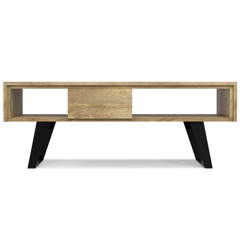 WYNDENHALL Mitchell SOLID WOOD & Metal 48 inch Wide Rectangle Modern Coffee Table - 48 W x 22 D x 18 H