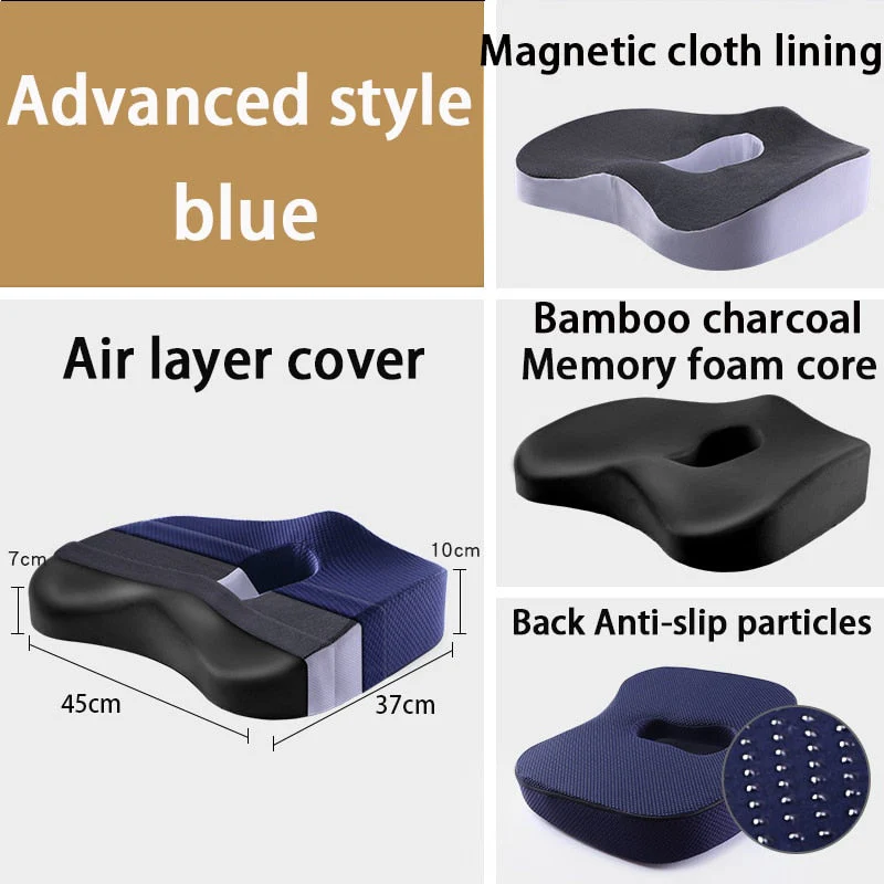 HULIANFU Memory Foam Seat Cushion Orthopedic Pillow Office Chair Cushion Lumbar Cushions Car Seat Butt Hemorrhoid Coccyx Vertebra Sets - Deanwangkt