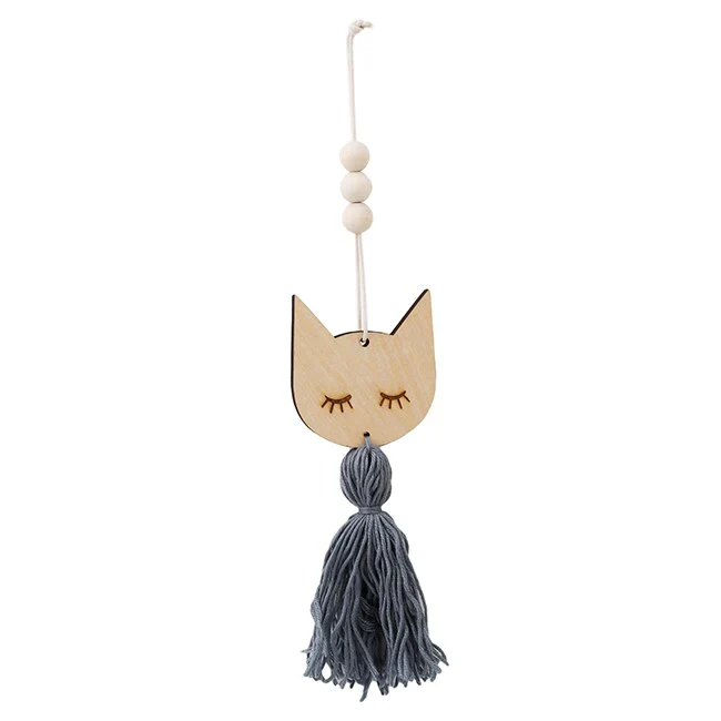 HULIANFU Nordic Style Wall Hanging Ornament For Photography Props Cute Star Shape Wooden Beads Tassel Pendant Baby Room Decoration - Deanwangkt