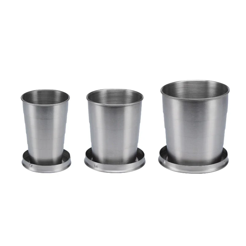 HULIANFU Portable Stainless Steel  Coffee Mug Foldable Cup 75ml/150ml/250ml Outdoor Travel Collapsible Telescopic  Hiking Camping Water - Deanwangkt