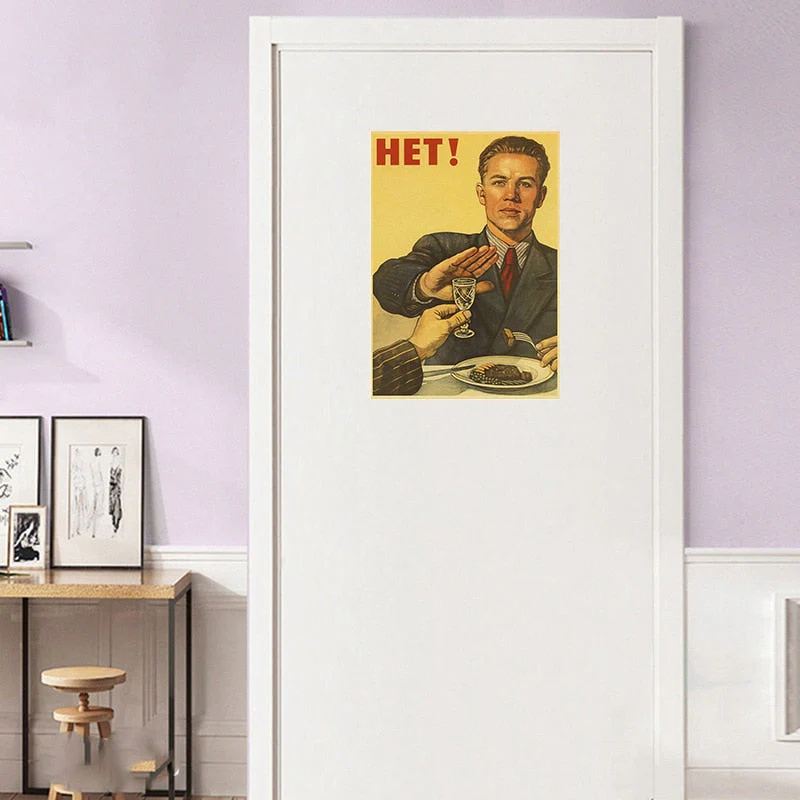 HULIANFU Soviet USSR CCCP Posters Celebrity Stalin Retro Kraft Paper Sticker Vintage Room Home Bar Cafe Decor Aesthetic Art Wall Painting - Deanwangkt