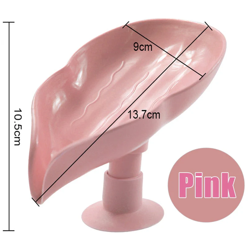 HULIANFU Leaf Shape Soap Box Drain Soap Holder Bathroom Accessories Suction Cup Soap Dish Tray Soap Dish for Bathroom Soap Container - Deanwangkt