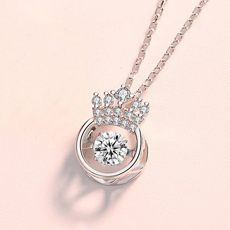hulianfu Sparkling Crown Round Necklaces For Queen - Deanwangkt