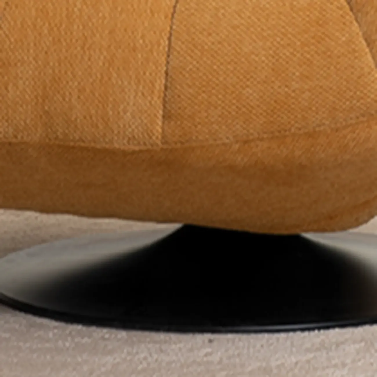 Yellow Trufted Chenille Fabric Swivel Accent Chair