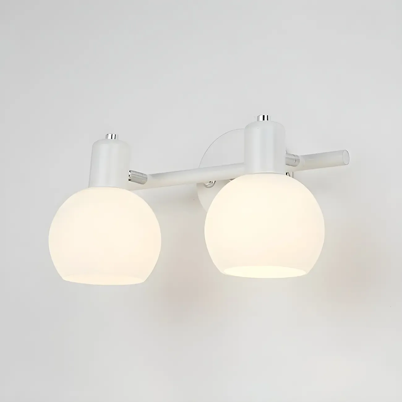 Modern 3 Heads Black Vanity Lights with White Glass Shade