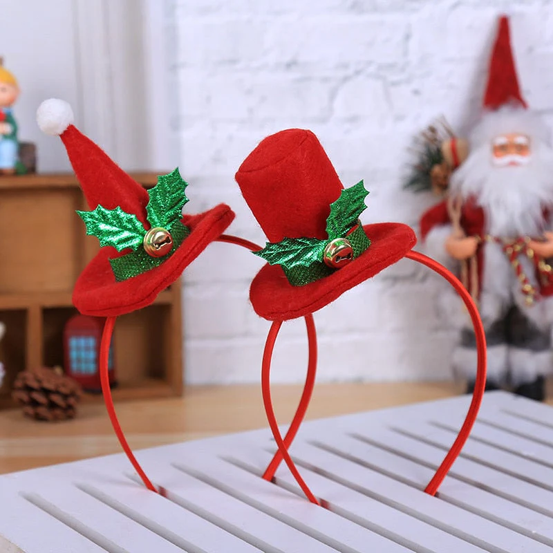 HULIANFU 2026  Fashion Christmas Hat Headband Christmas Sequin Headband Santa Xmas Party Decor Double Hair Band Clasp Head Hoop - Deanwangkt