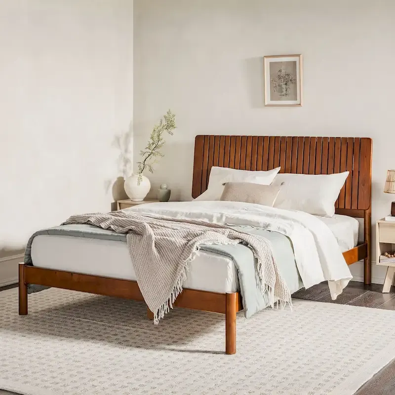 Middlebrook Designs Slatted Headboard Modern Queen Bed