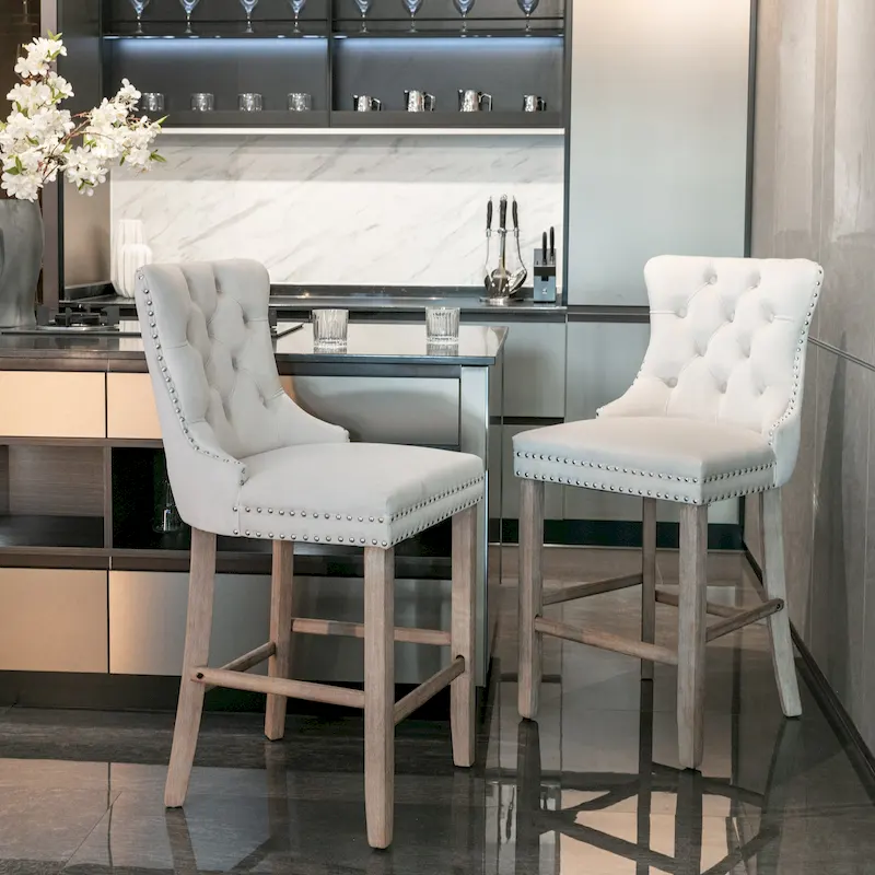 Velvet Upholstered Barstools