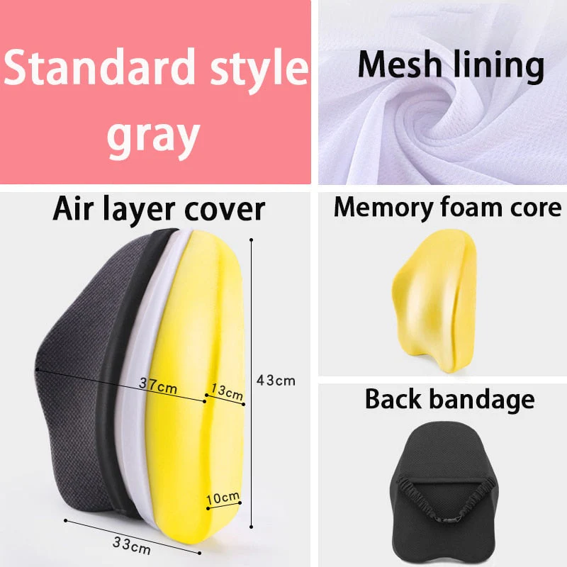 HULIANFU Memory Foam Seat Cushion Orthopedic Pillow Office Chair Cushion Lumbar Cushions Car Seat Butt Hemorrhoid Coccyx Vertebra Sets - Deanwangkt