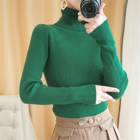 Women's Autumn Winter Turtleneck Pullovers Sweater Woman Primer Shirt Long Sleeve Short Slim-fit tight Jumper Top Solid - Deanwangkt