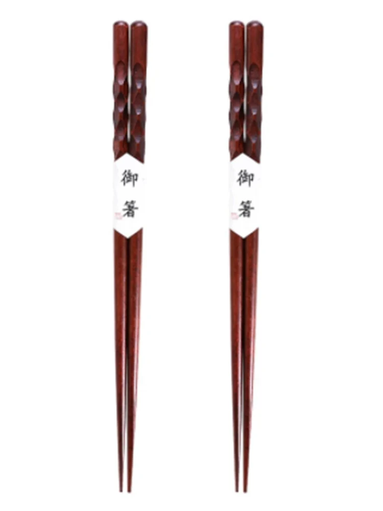 HULIANFU Reusable Natural Wood Chopsticks Red jujube wood Dishwasher Safe Non-slip Elegant Design - Deanwangkt
