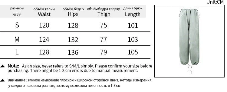Hulianfu Fashion High Street Cargo Pants Women Casual Sweatpants Solid Loose Trousers Drawstring Waist Wide Leg Pants Y2K Party - Deanwangkt