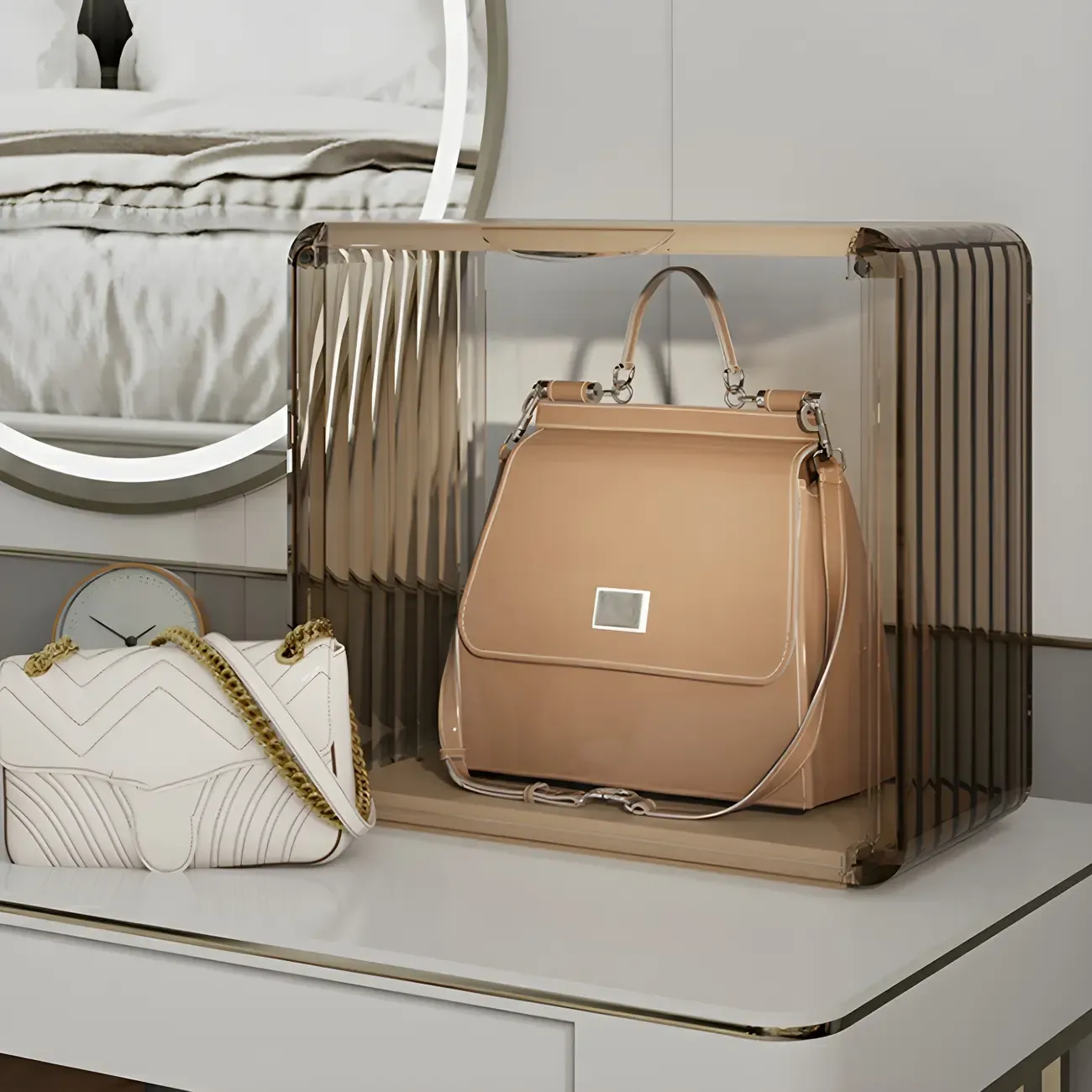 Living Room Stackable Clear Acrylic Display Cabinet