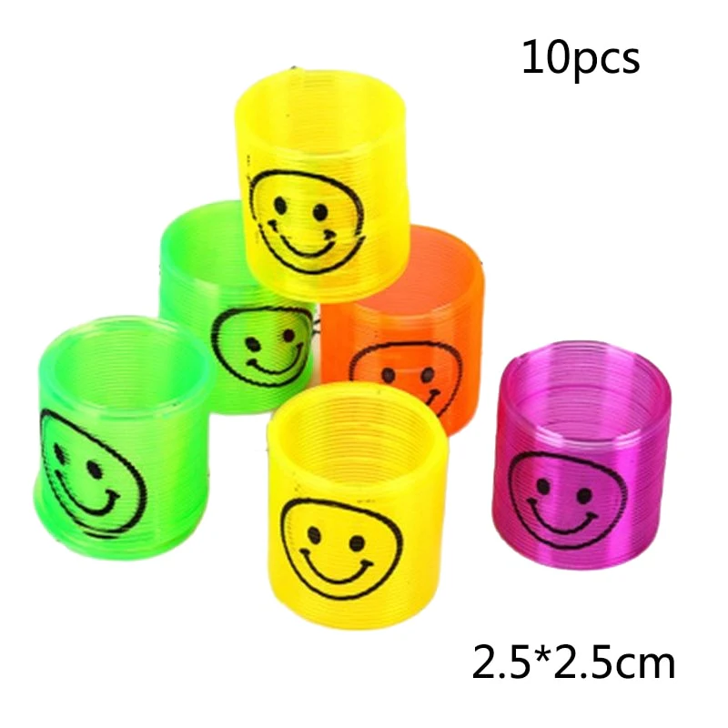 HULIANFU Rainbow Magic Spring, 10Pcs Colorful Rainbow Neon Plastic Spring Toys, Party Supplies Boys Girls Easter, Halloween Gift Toys - Deanwangkt