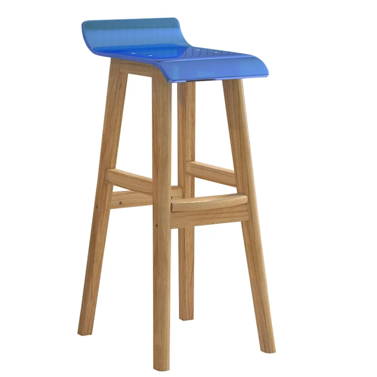 Acrylic Saddle Counter Height Wooden Bar Stools
