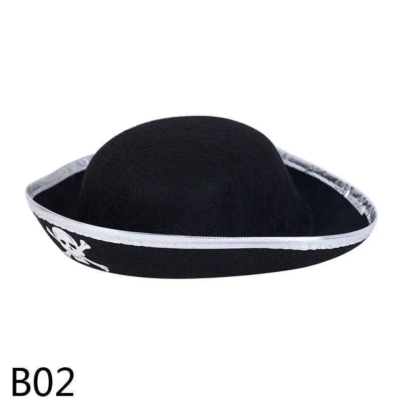 HULIANFU Print Skull Children / Adult Pirate Hat Cosplay Costume Cap Halloween Masquerade Party Performance Pirate Captain Hat Props - Deanwangkt