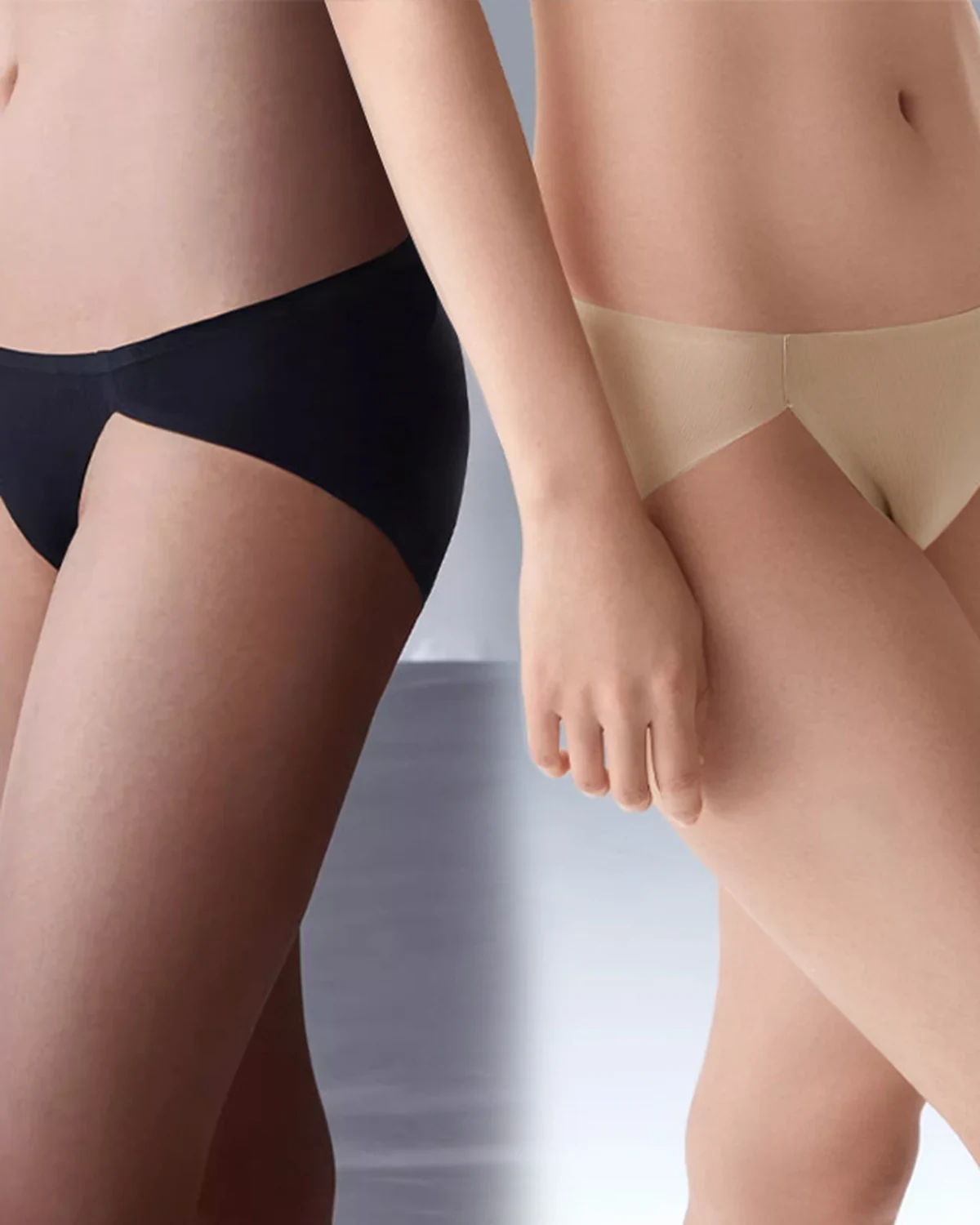 3-Pack One-Piece Seamless Low-Rise Quick-Dry Panties, High-Stretch Lightweight Breathable Bare-Feel Bikini Briefs for Women