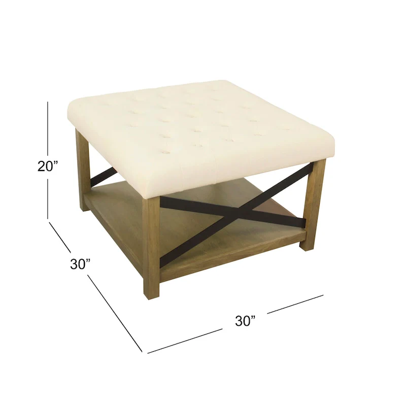 HomePop Tufted Top square cocktail Ottoman