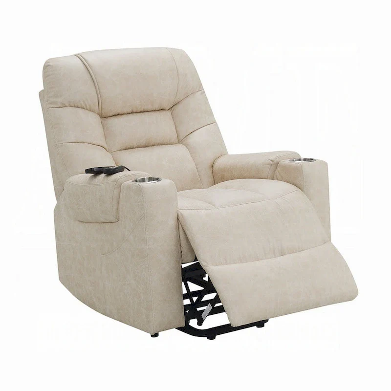 Aira Power Recliner Lift Chair with Heating Massage, Gray Faux Leather