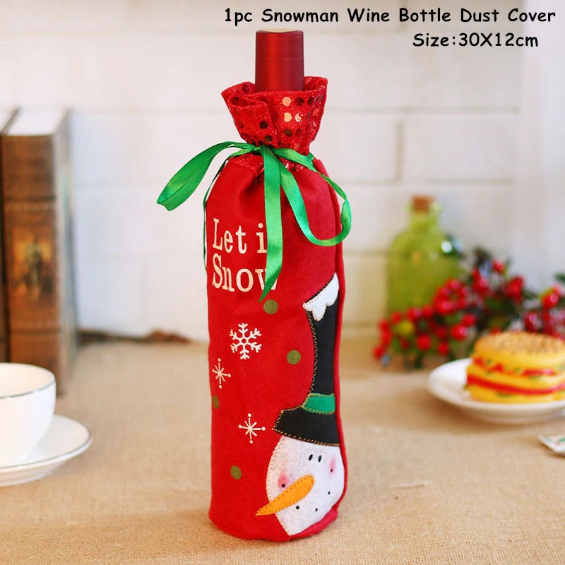 HULIANFU   Xmas Wine Bottle Dust Cover Noel Navidad Christmas Decoration for Home Dinner Decor Christmas Gift Tree Ornament New Year 2026 - Deanwangkt