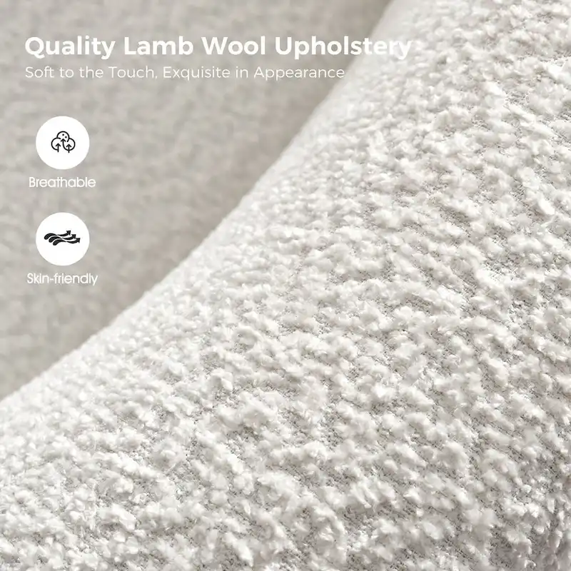 Augus Modern Boucle Accent Barrel Chair with Solid Wood Legs by HULALA HOME