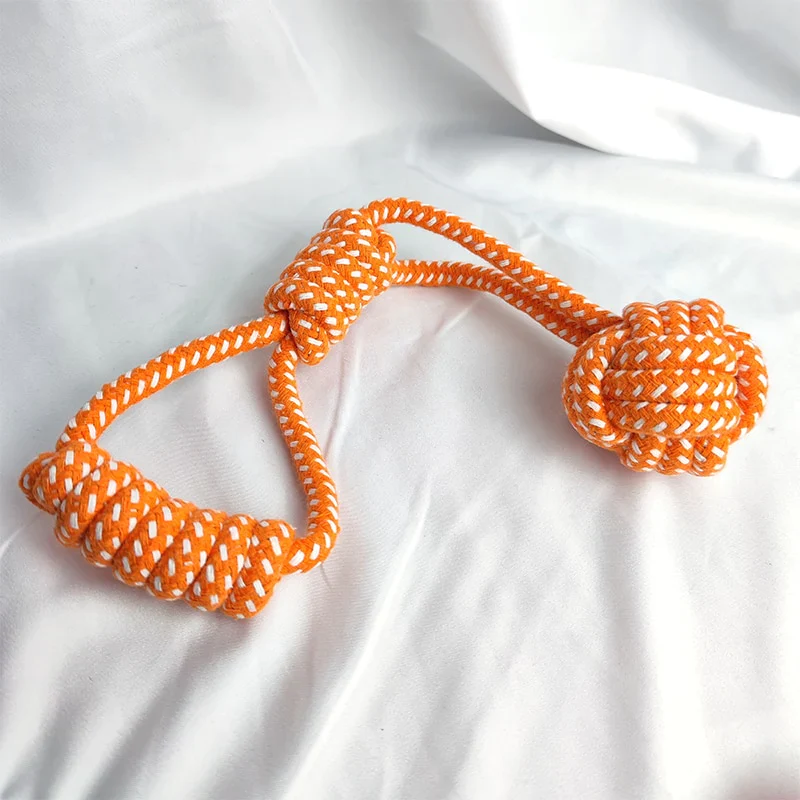 HULIANFU MZHQ 1 Solid color Cotton Rope Braided Labrador Training Molar Teeth Bite-Resistant Teeth Cleaning Dog Pet Toy Ball Dog Supplies - Deanwangkt
