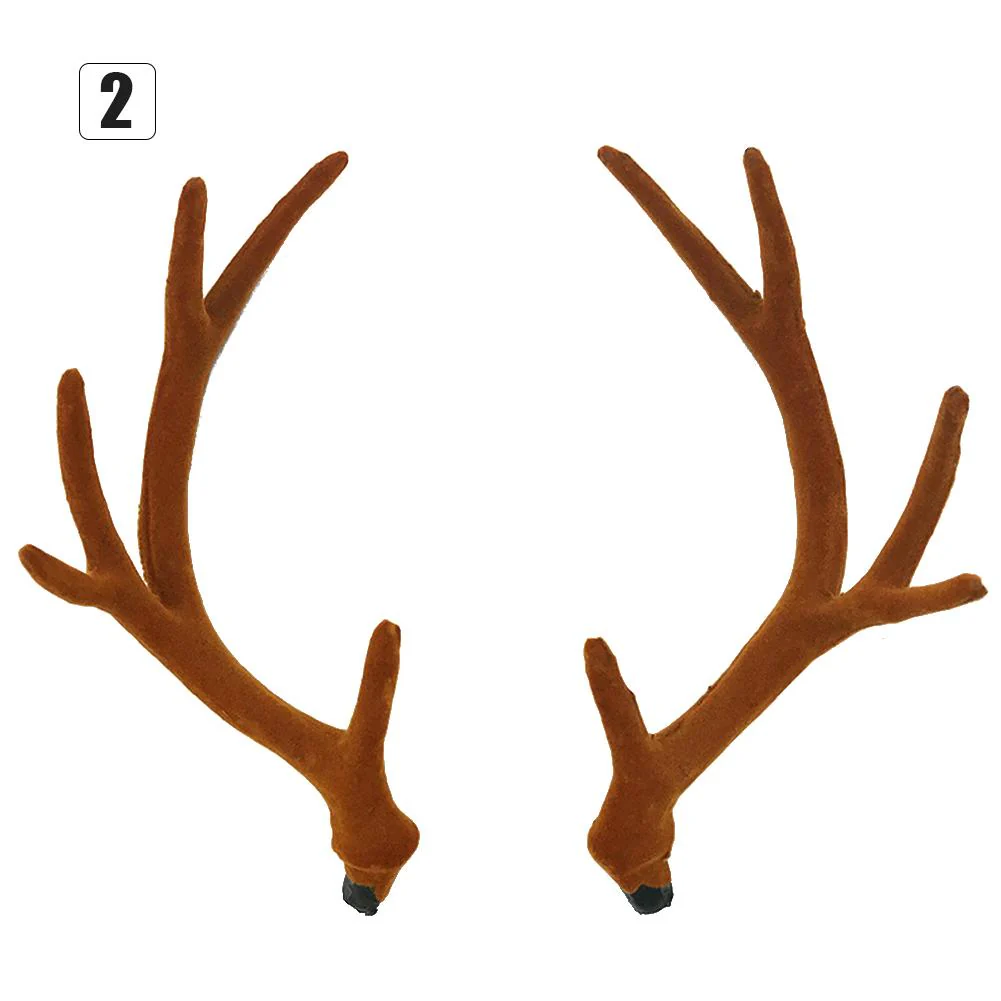 HULIANFU 2026  Christmas Simulation Antlers Headwear Brown Deer Horns Hair Band Headband Goth Halloween Cosplay Accessories Headdress - Deanwangkt