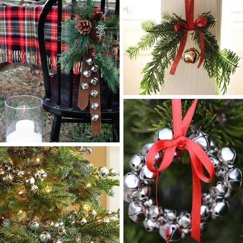 HULIANFU  Christmas Decoration Bells Iron Loose Beads Small for Festival Party Decoration Christmas Tree Decoration DIY Crafts Accessories - Deanwangkt