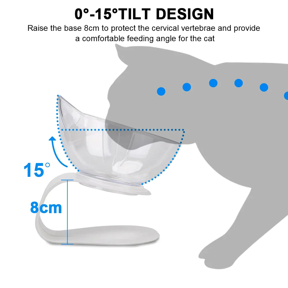 HULIANFU Non-Slip Pet Bowls For Cats Food Cat Water Bowl Double Cat Bowl Dog Bowl Pet Feeding Cat Dogs Feeder Protection Cervical - Deanwangkt