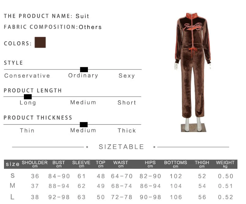 Hulianfu Letter Print Velvet Tracksuit Women 2 Piece Sets Fashion Outfits Female Zipper Sport Activitywear Suits Leisure Streetwear Moda - Deanwangkt