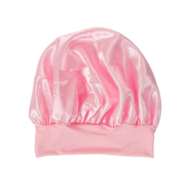 HULIANFU Women Night Sleep Hair Caps Silky Bonnet Satin Double Layer Adjust Head Cover Hat For Curly Springy Hair Styling Accessories - Deanwangkt