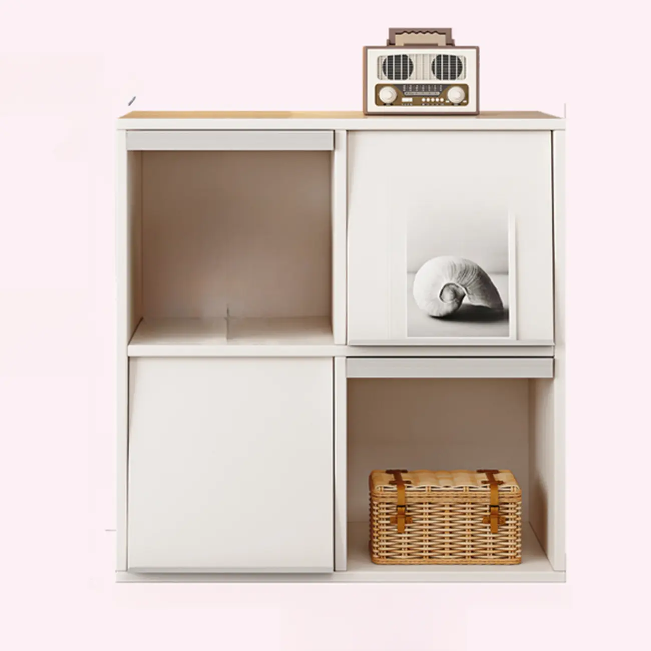 Modern Black Wood Cube Storage Shelf Modular Bookcase