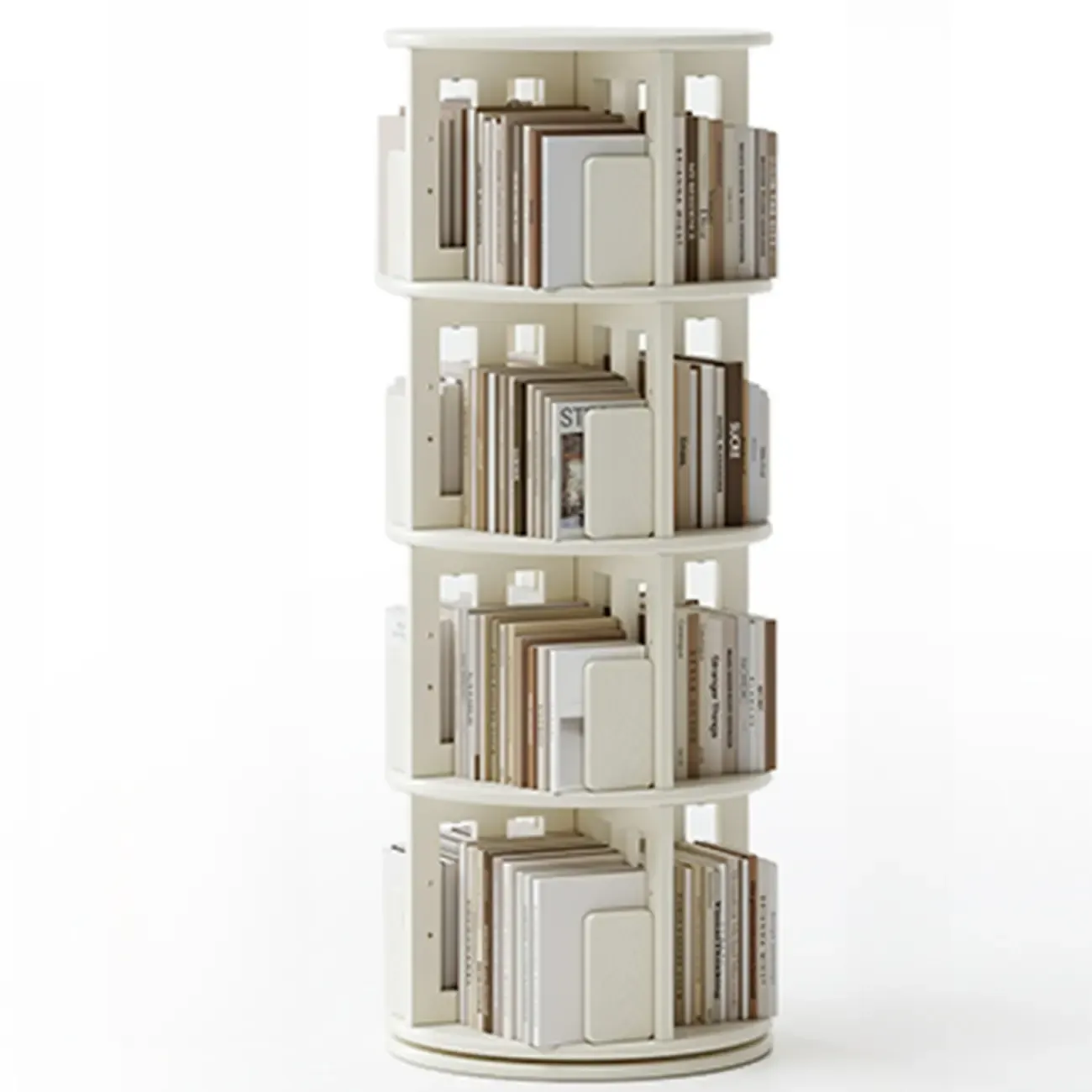 Wooden Vertical Narrow Rotating Bookcase