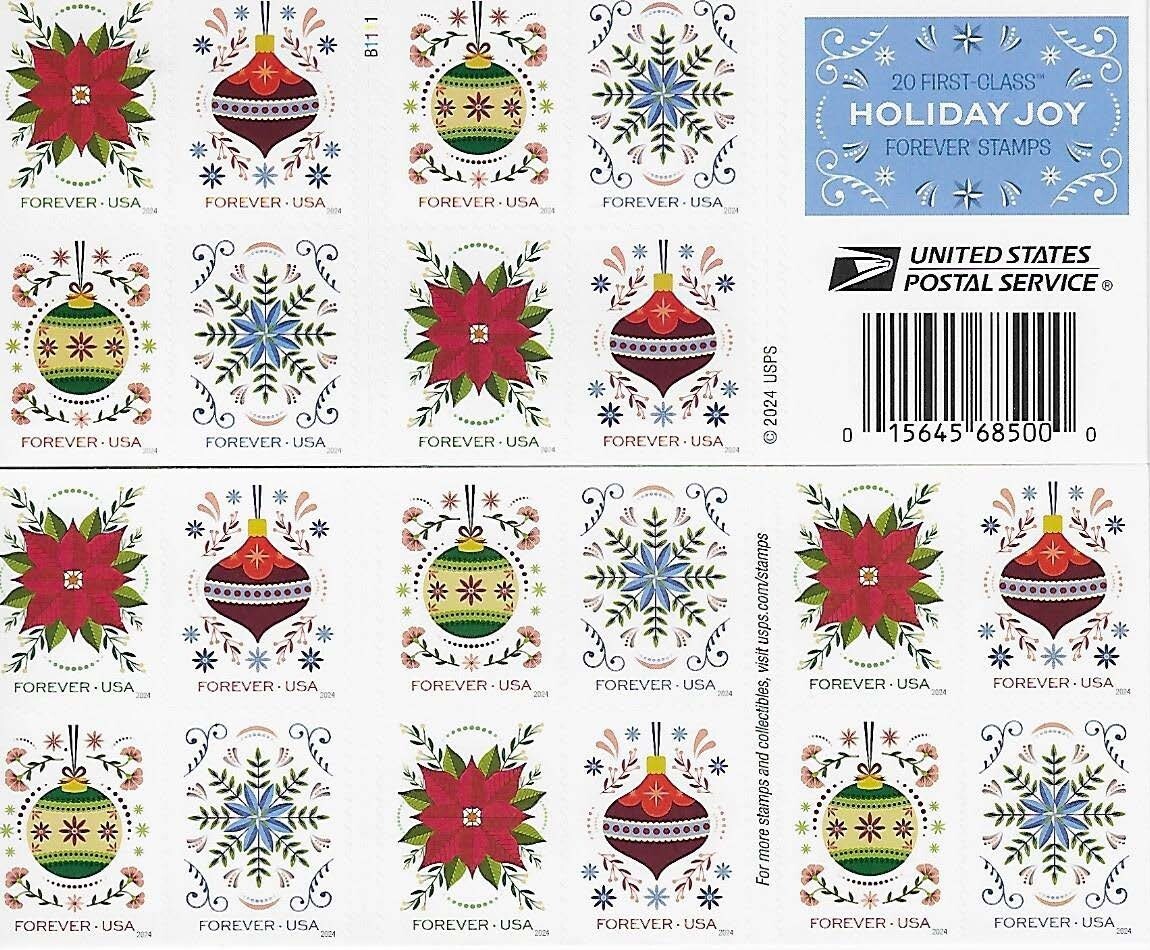 Holiday Joy 2024, (Book of 20) - TWENTYSTAMPS