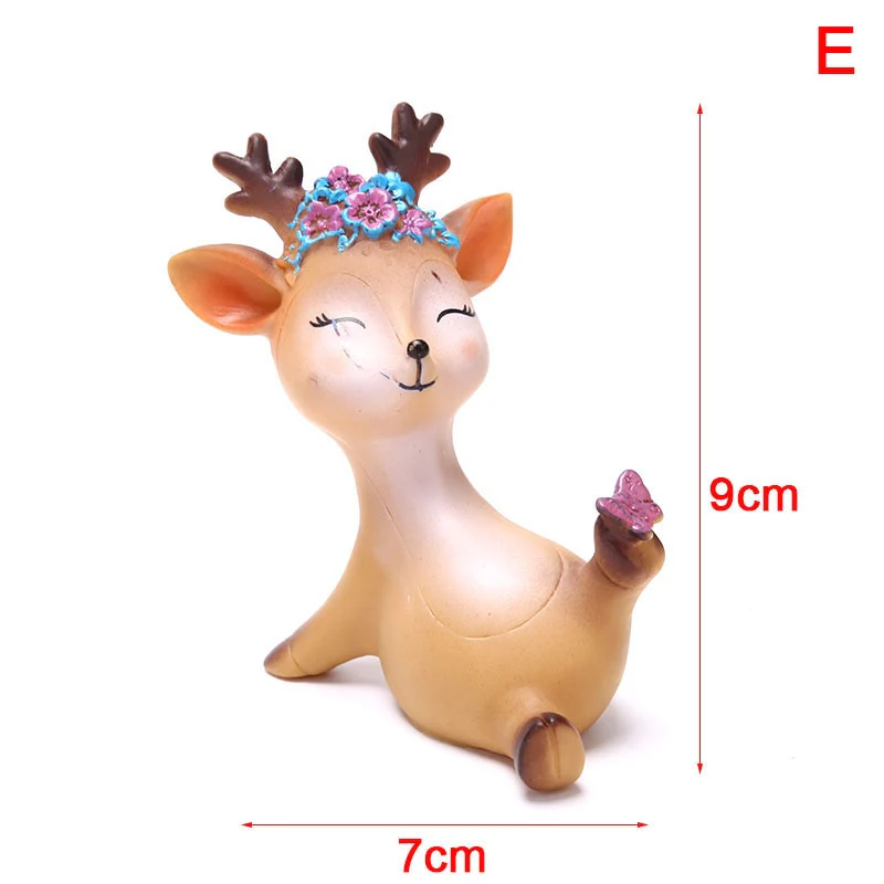 HULIANFU Sika Deer Baking Cake Topper Decoration Miniatures Fairy Garden Ornament Craft - Deanwangkt