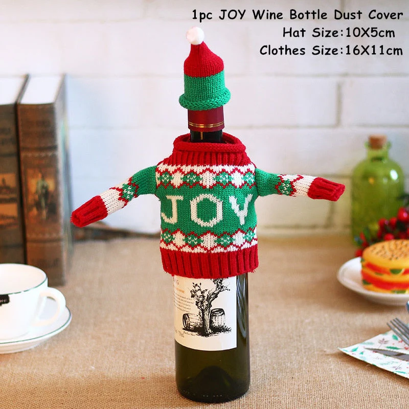 HULIANFU   Xmas Wine Bottle Dust Cover Noel Navidad Christmas Decoration for Home Dinner Decor Christmas Gift Tree Ornament New Year 2026 - Deanwangkt
