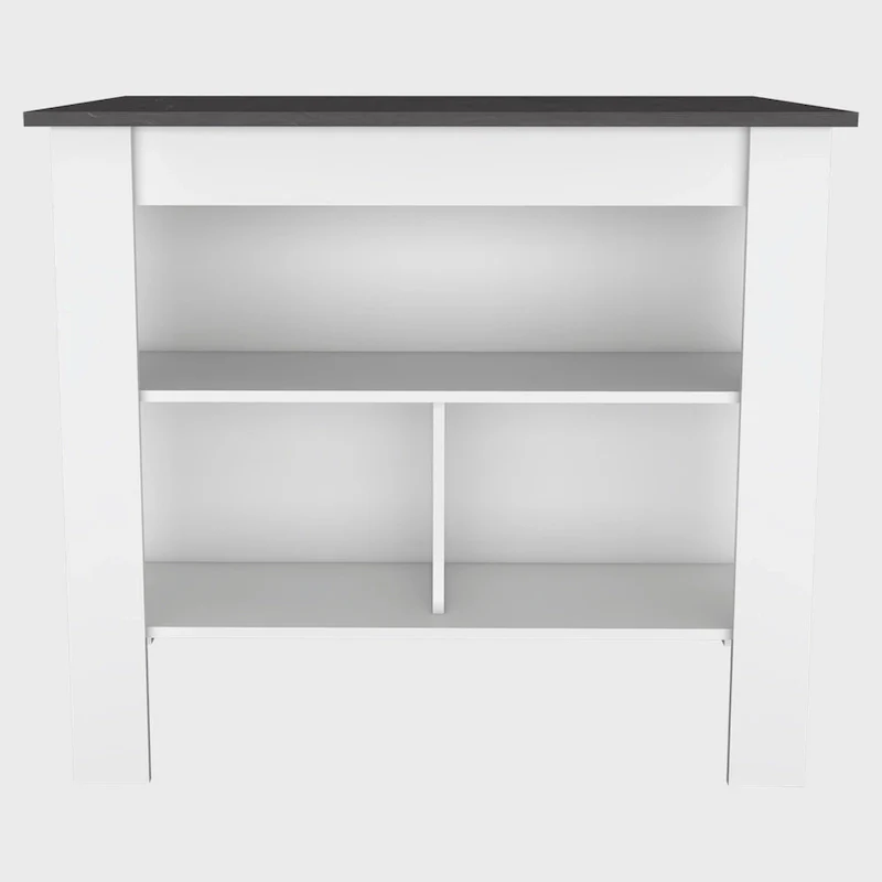 Kitchen Island with Four Legs, Three Shelves