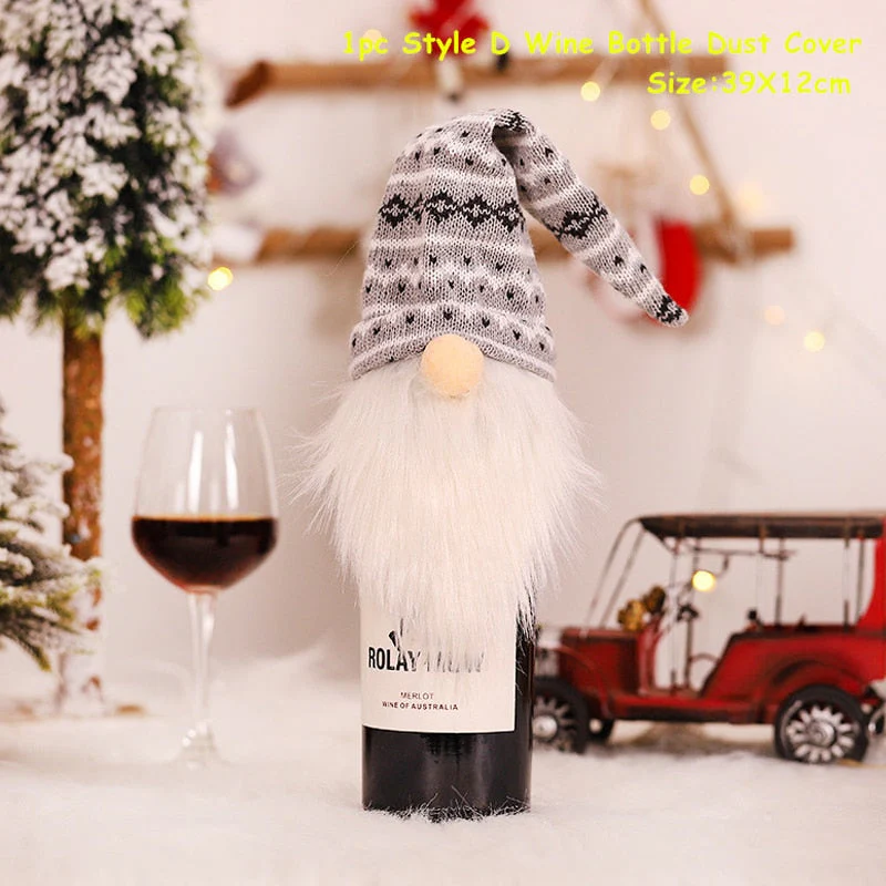 HULIANFU   Xmas Wine Bottle Dust Cover Noel Navidad Christmas Decoration for Home Dinner Decor Christmas Gift Tree Ornament New Year 2026 - Deanwangkt