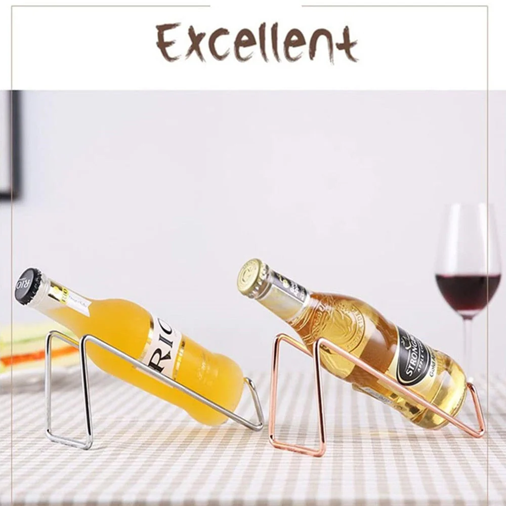 HULIANFU Wine Rack Display Bottle Beer Holder Champagne Stand Drink Shelf Stainless Steel Simple Household Bar Counter Decoration - Deanwangkt