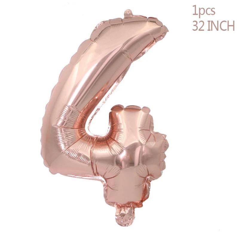 HULIANFU Rose Gold Wedding Birthday Party Balloons Happy Birthday Letter Foil Balloon Baby Shower Anniversary Event Party Decor Supplies - Deanwangkt