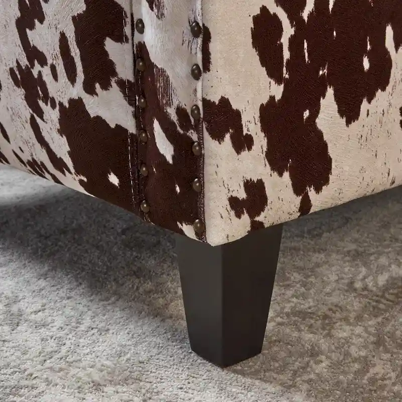 Elysabeth Cow Print Velvet Club Chair by Christopher Knight Home - 32.75L x 29.25W x 37.5H