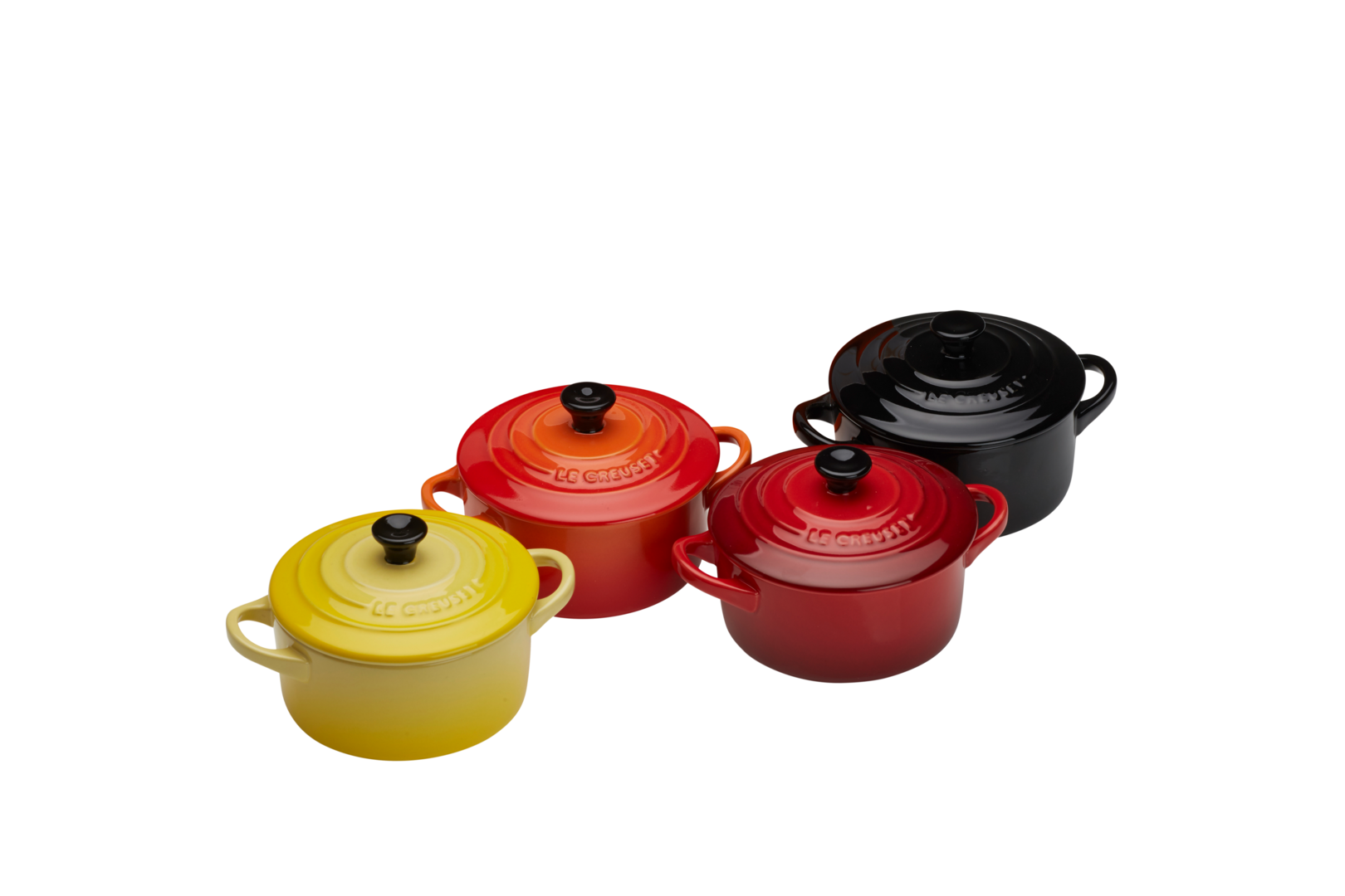 Stoneware Set of 4 Petite Casseroles Fire & Flame