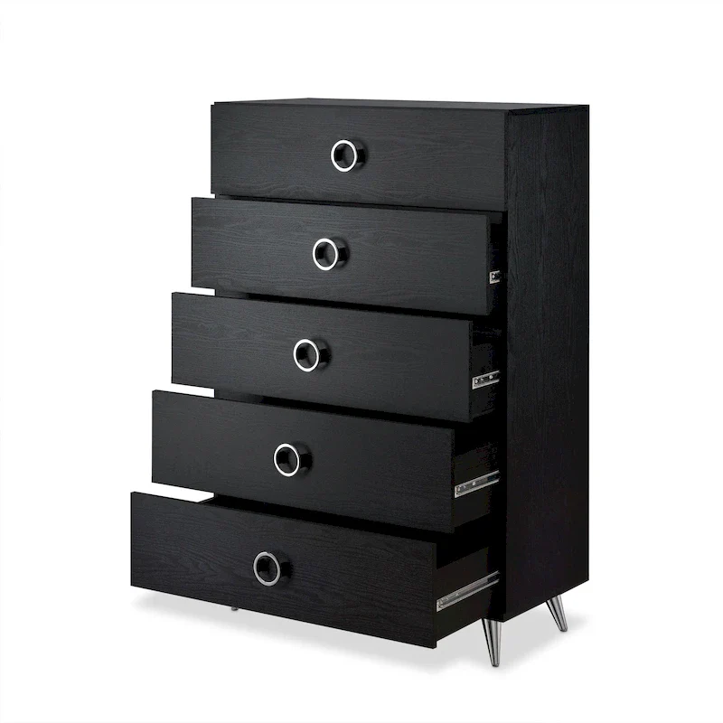 Modern Rectangular Wooden 5-Drawers Chest