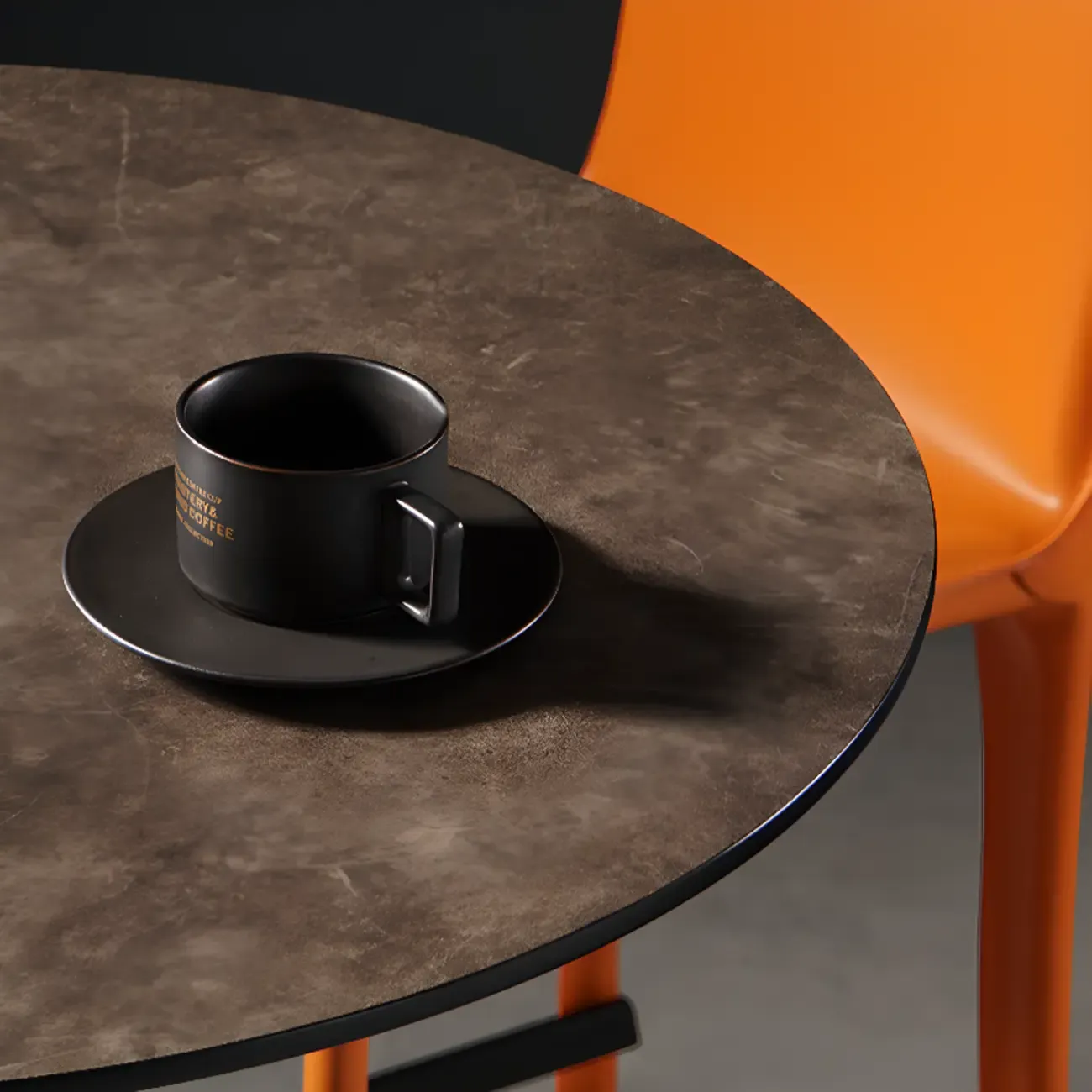 Modern Grey Wooden Round Tulip Base Bar Tables