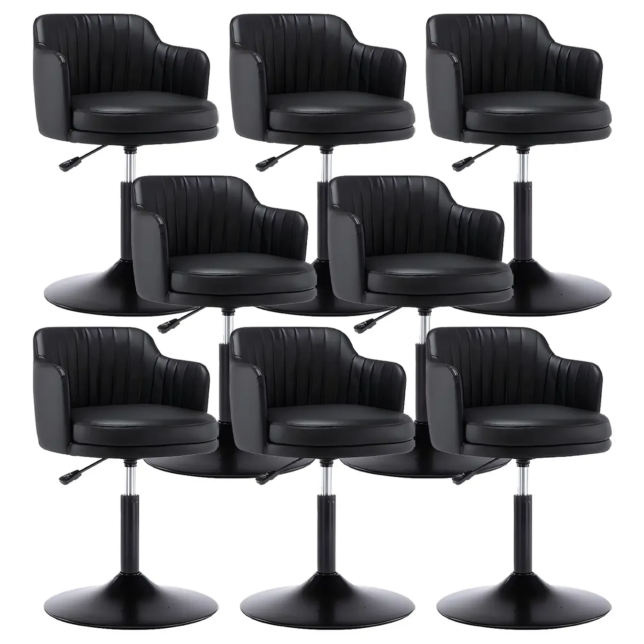 Modern Leather Armrests Swivel Adjustable Bar Stool