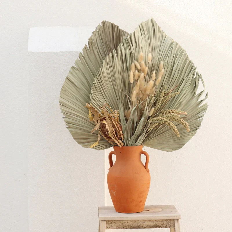 HULIANFU Palm Fan Leaf Dried Flower Palm Leaf Window Reception Party Art Wall Hanging Decoration Wedding Arch Arrangement - Deanwangkt